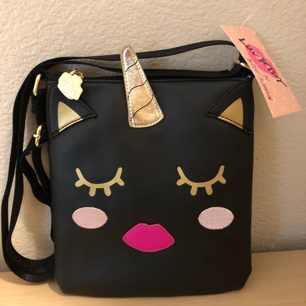 😊FREE😊W/ $50 Purchase - NWT BETSEY JOHNON unicorn🦄 cross body - Picture 1 of 4